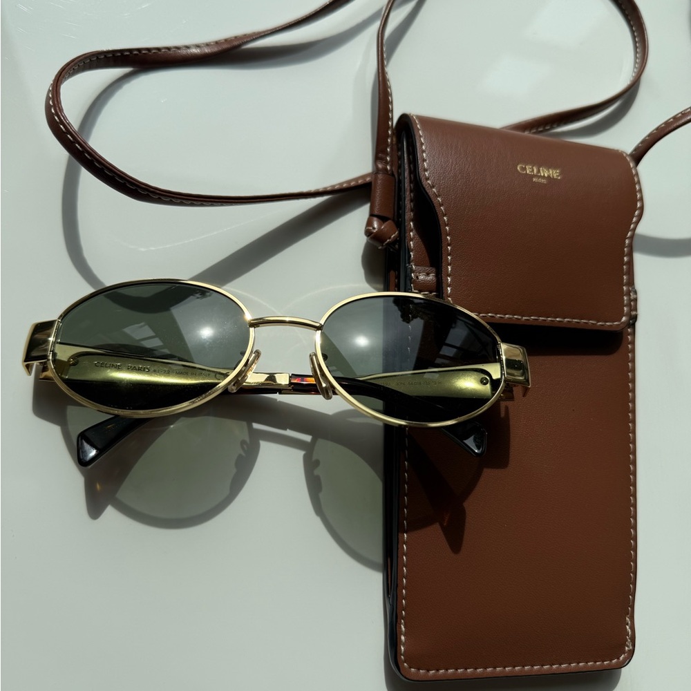 Celine Gold Sunglasses with Brown Case